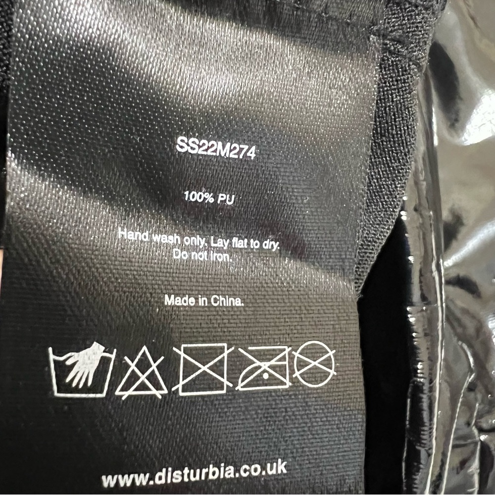 Disturbia Black Vinyl Pencil Skirt Back Zip Knee Length US Size 10 - Picture 11 of 13